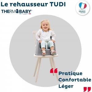 Rehausseur de chaise tudi gris velours Thermobaby