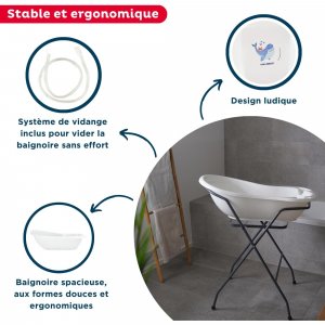 Baignoire yoopi avec support - blanc Thermobaby