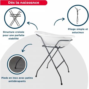 Baignoire yoopi avec support - blanc Thermobaby