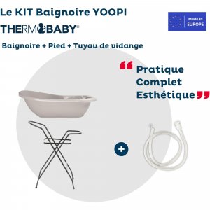 Baignoire yoopi avec support - gris charme Thermobaby