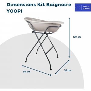 Baignoire yoopi avec support - gris charme Thermobaby