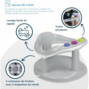 Anneau de bain aquababy gris velours Thermobaby