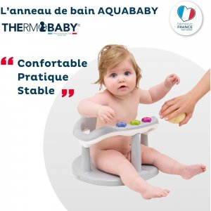 Anneau de bain aquababy gris velours Thermobaby