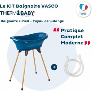 Baignoire vasco avec pied et tuyau bleu océan Thermobaby