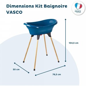 Baignoire vasco avec pied et tuyau bleu océan Thermobaby