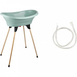 Baignoire vasco avec pied et tuyau vert sauge Thermobaby