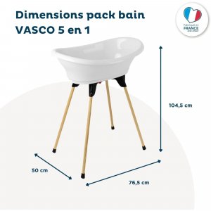Pack baignoire vasco 5 pièces blanc muguet Thermobaby