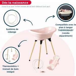 Vaignoire vasco 5 en 1 - rose poudré Thermobaby