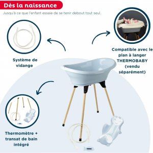 Baignoire vasco 5 en 1 - fleur bleu Thermobaby