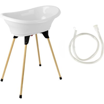 Baignoire vasco avec pied et tuyau blanc