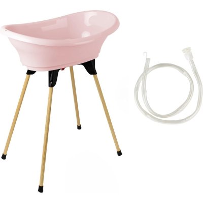 Baignoire vasco avec pied et tuyau rose