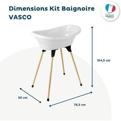 Baignoire vasco avec pied pliant gris