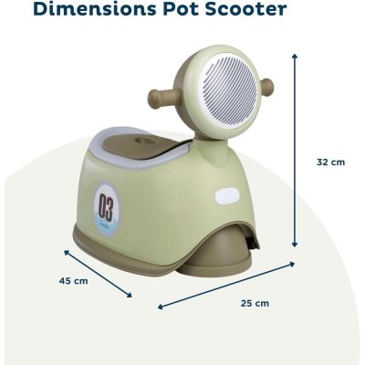 Pot enfant scooter vert olive