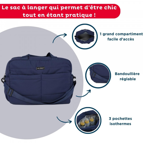 Sac à langer pluméa bleu nuit Thermobaby