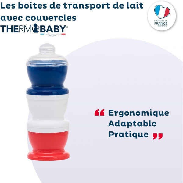 Boite doseuse lait tricolore - 3 compartiments Thermobaby