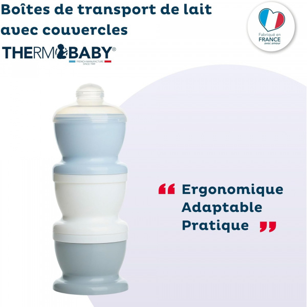 Boite doseuse lait bleu océan - 3 compartiments Thermobaby
