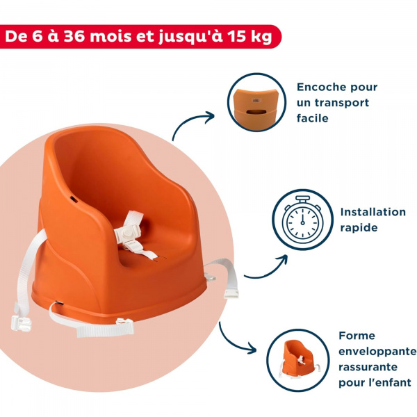 Rehausseur de chaise tudi terracotta Thermobaby