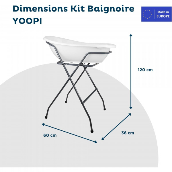 Baignoire yoopi avec support - blanc Thermobaby