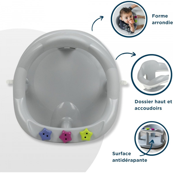Anneau de bain aquababy gris velours Thermobaby