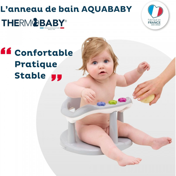 Anneau de bain aquababy gris velours Thermobaby