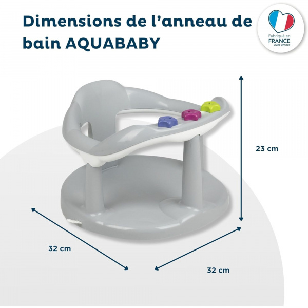 Anneau de bain aquababy gris velours Thermobaby