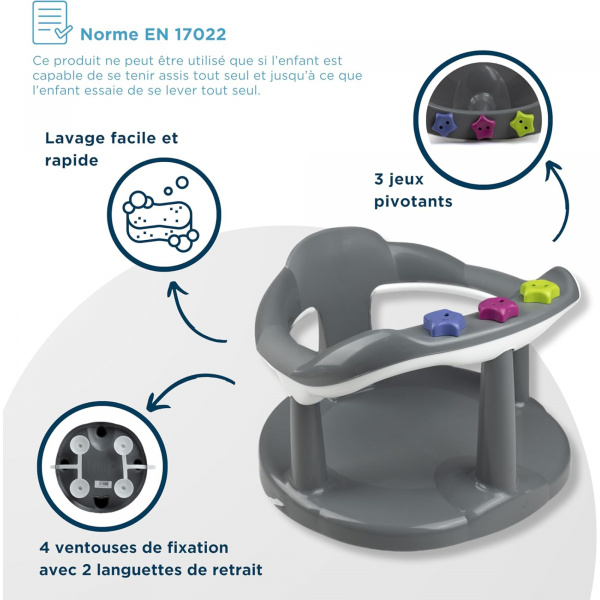 Anneau de bain aquababy gris Thermobaby