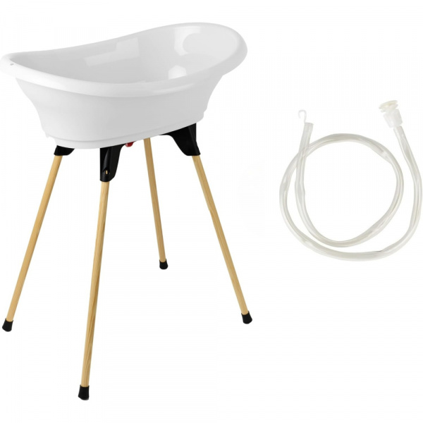 Baignoire vasco avec pied et tuyau blanc Thermobaby