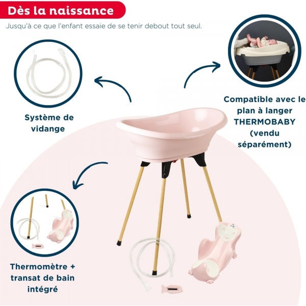 Vaignoire vasco 5 en 1 - rose poudré Thermobaby