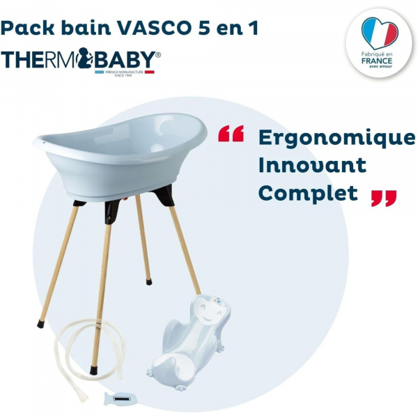 Baignoire vasco 5 en 1 - fleur bleu Thermobaby