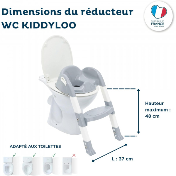 Réducteur de toilette kiddyloo gris charme Thermobaby
