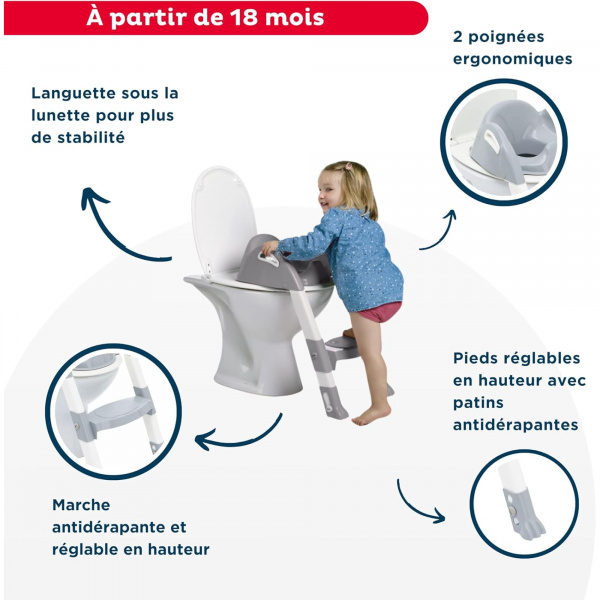 Réducteur de toilette kiddyloo gris charme Thermobaby