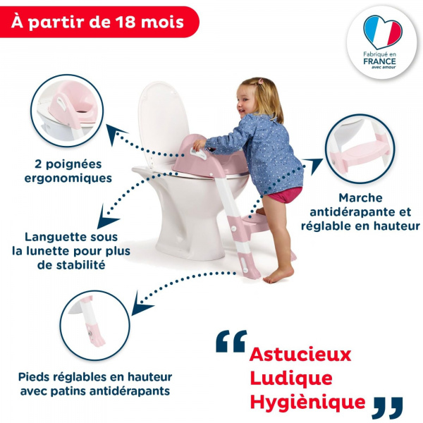 Réducteur de toilette kiddyloo rose poudré Thermobaby