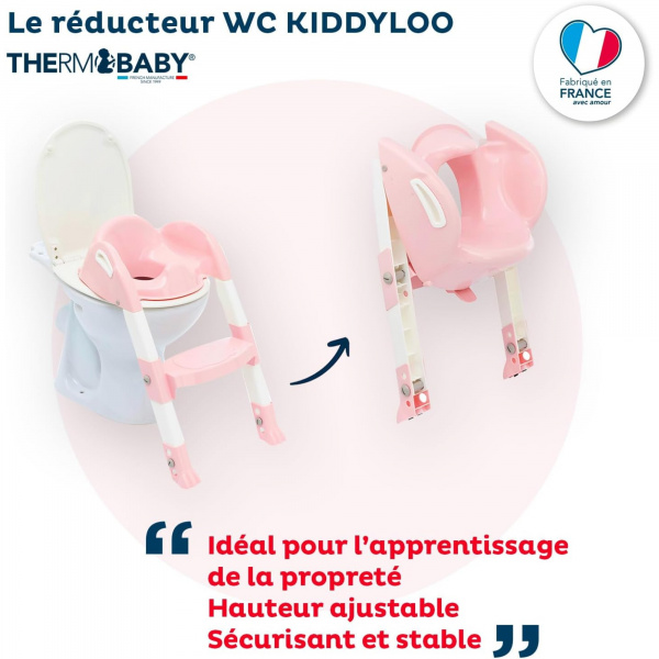 Réducteur de toilette kiddyloo rose poudré Thermobaby