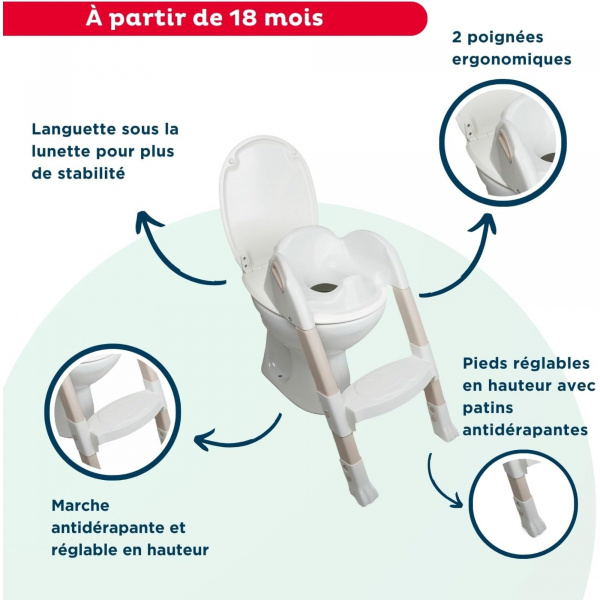 Réducteur de toilette kiddyloo noisette clair Thermobaby