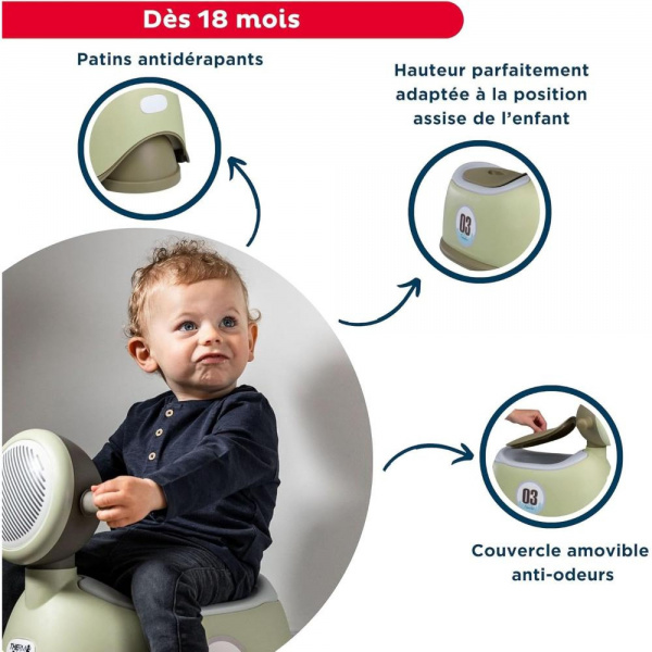 Pot enfant scooter vert olive Thermobaby