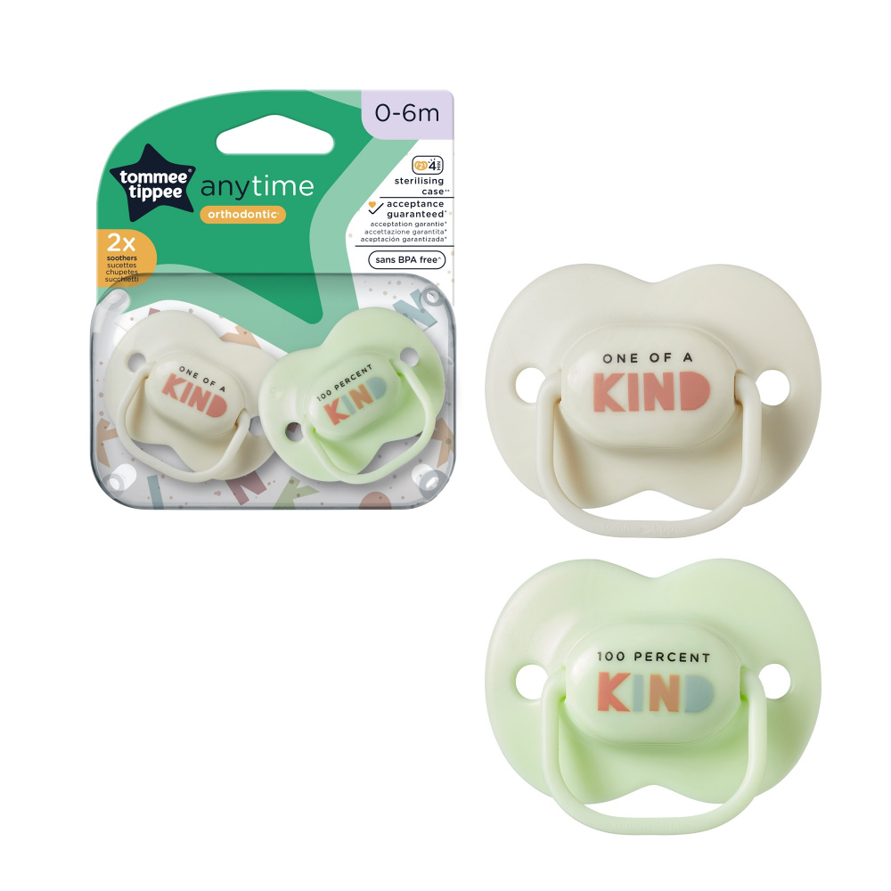 Lot de 2 sucettes nuit closer to nature 6-18m de Tommee tippee sur allobébé