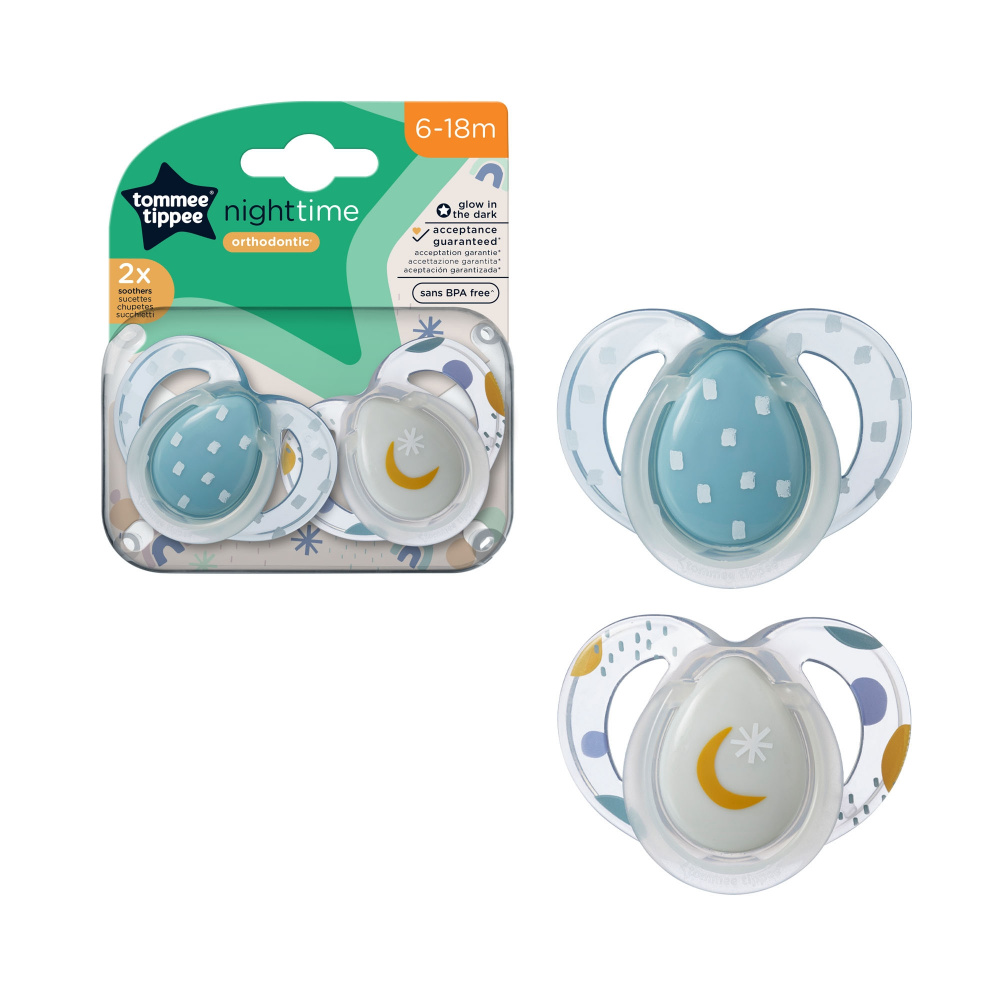 Lot de 2 sucettes nuit closer to nature 6-18m de Tommee tippee sur allobébé