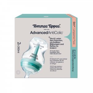 Lot de 2 biberons anti-colique avancé transparent 260 ml Tommee tippee