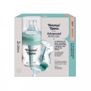 Lot de 2 biberons anti-colique avancé transparent 260 ml Tommee tippee
