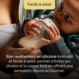 Lot de 2 biberons verre bébé silicone natural start 150 ml Tommee tippee