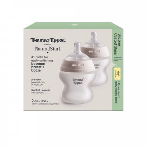 Lot de 2 biberons verre bébé silicone natural start 150 ml Tommee tippee