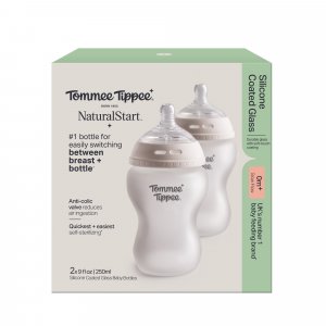 Biberon natural start verre avec protection silicone, 260ml - lot de 2 Tommee tippee
