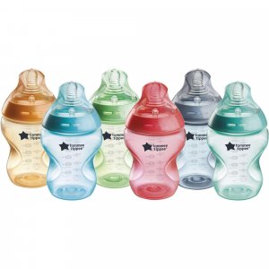 Lot de 6 biberons closer to nature 260ml multicolore Tommee tippee