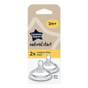 Lot de 2 tétines natural start débit moyen Tommee tippee