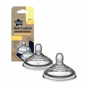 Lot de 2 tétines anti-coliques avancé débit moyen 3 mois et + Tommee tippee