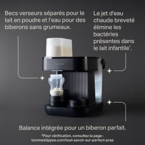 Préparateur de biberons perfect prep pro + 2 biberons advanced anti-colique 260 ml offerts Tommee tippee