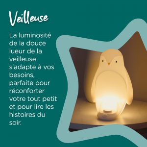 Veilleuse bébé grobrite pingouin 2-en-1 nomade Tommee tippee