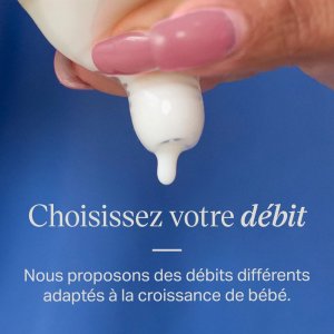 Lot de 2 tétines pour biberon natural start clear débit extra-lent 0 mois Tommee tippee