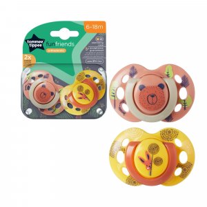 Lot de 2 sucettes closer to nature fun 6-18m Tommee tippee