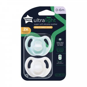 Lot de 2 sucettes en silicone ultra légère 0-6 mois Tommee tippee
